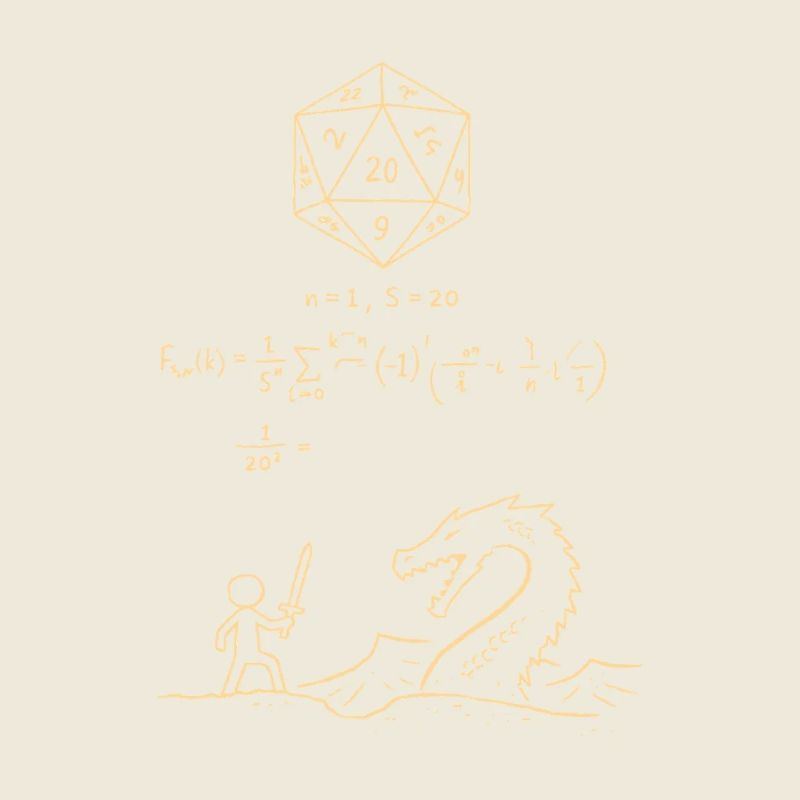 D20 Dice Probability Shirt RPG Nerd Math Fantasy