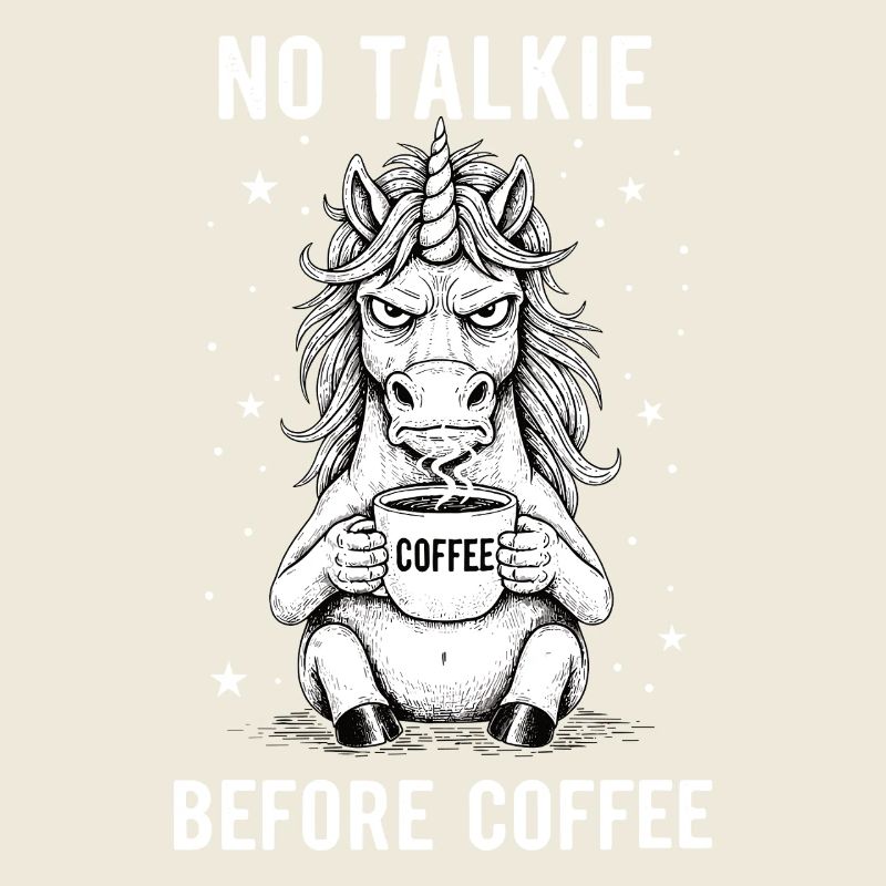 Pas de conversation devant une licorne amoureuse du café