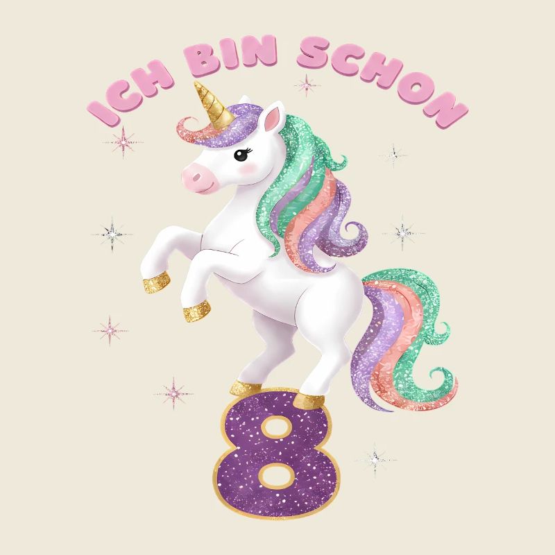 8. Geburtstag Einhorn Mädchen Ich bin schon 8