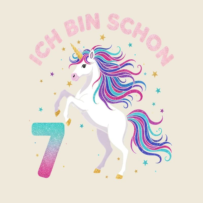7. Geburtstag Einhorn Mädchen Ich bin schon 7