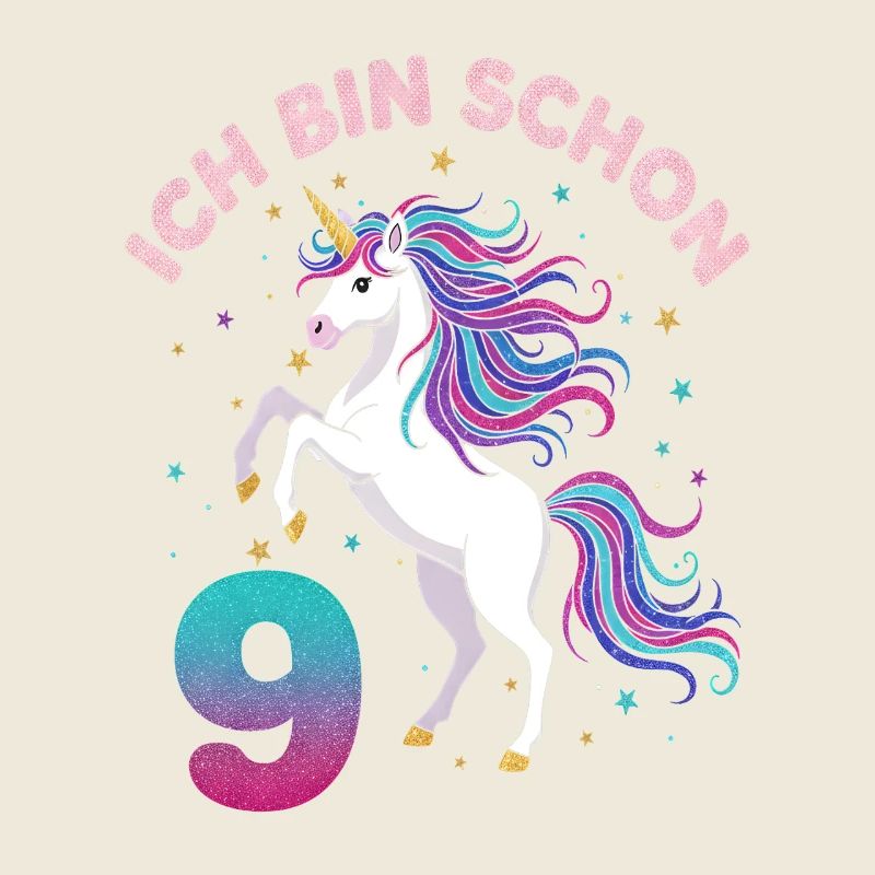 9. Geburtstag Einhorn Mädchen Ich bin schon 9