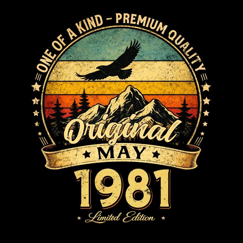 Cadeau du 45e anniversaire Mari Original mai 1981
