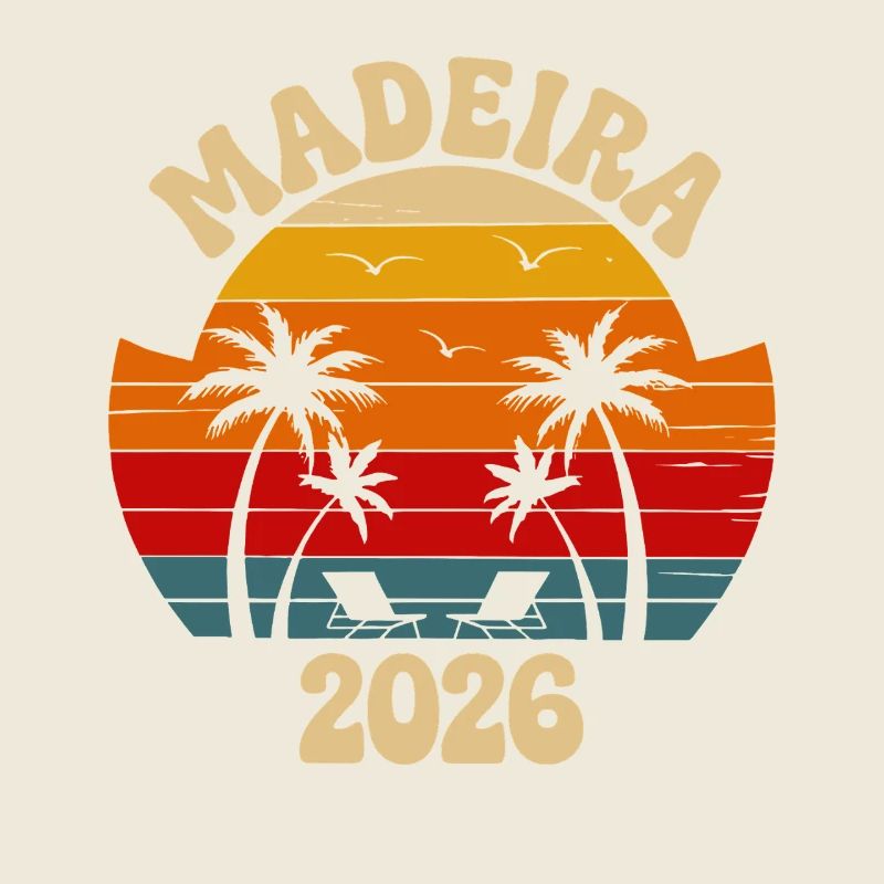 Madeira 2026 Sunset Palm Trees Retro