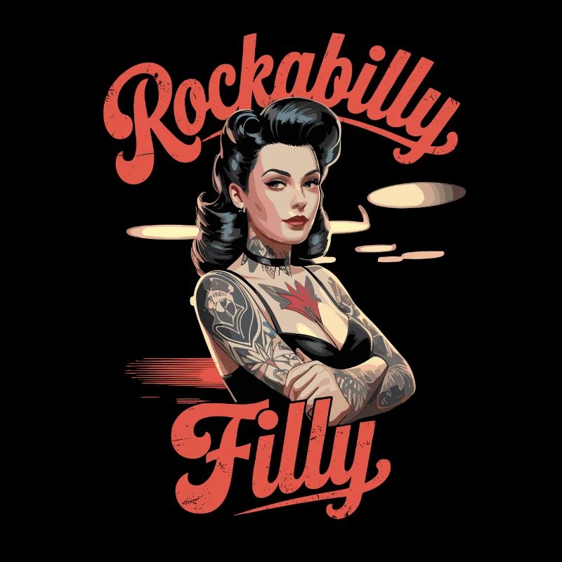 Rockabilly Filly Tattoo Retro Pin-Up