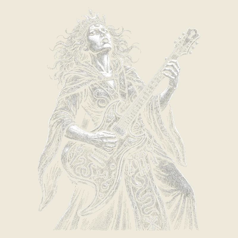 Hecate plays guitar
