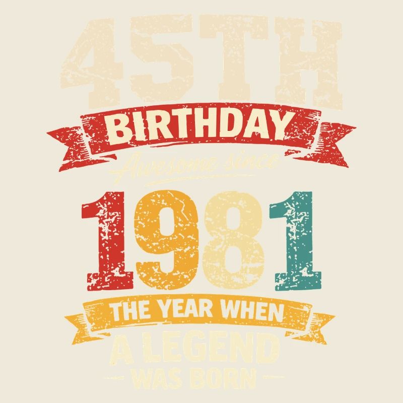 45 Ans Anniversaire Légende 1981 - Vintage