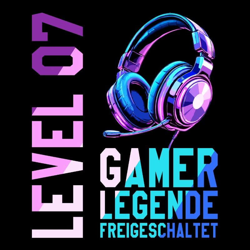 7. Geburtstag Junge Mädchen Gaming Level 7 Jahre