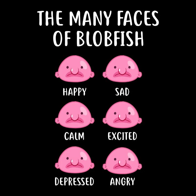Blobfish Emotionsgitter-Tee-Kunst