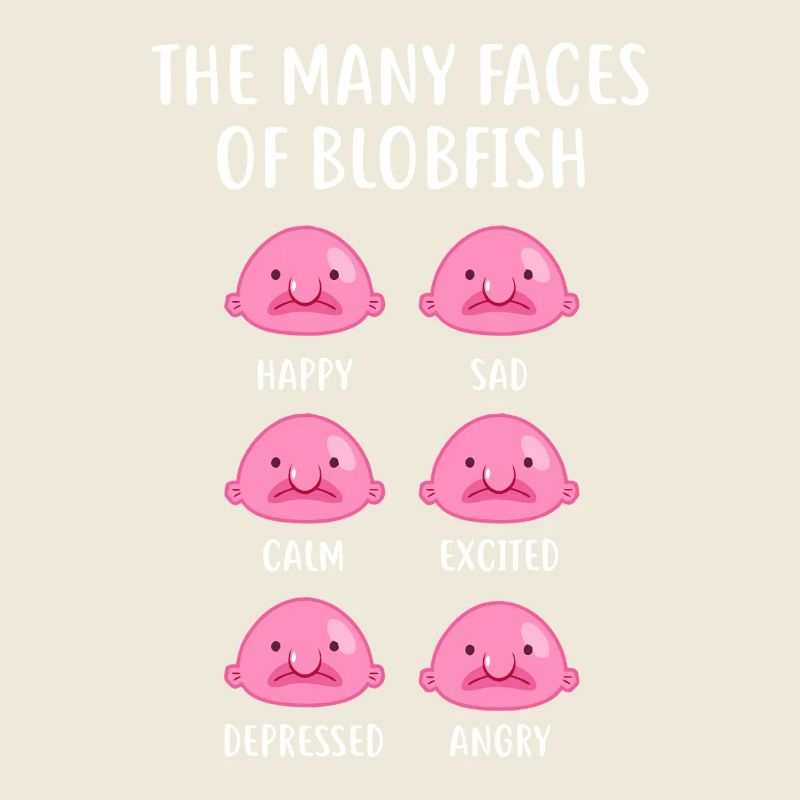 Blobfish Emotionsgitter-Tee-Kunst
