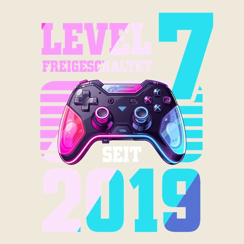 7. Geburtstag Junge Mädchen 2019 Gaming Level 7