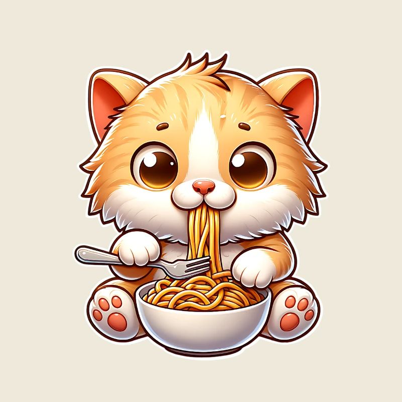 Kätzchen Spaghetti Pasta