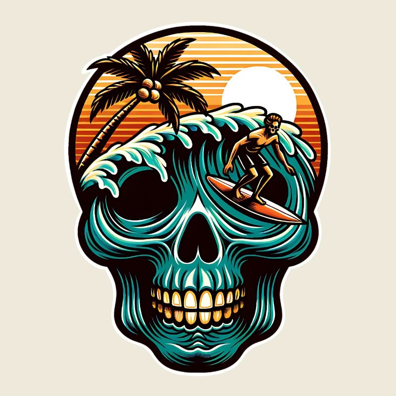 Surfing Skull