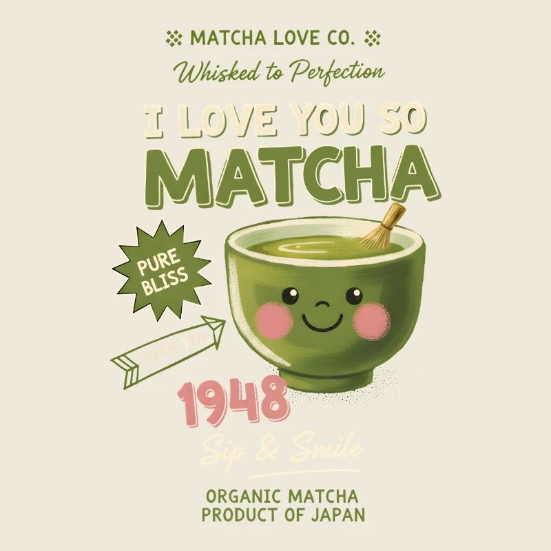Je t’aime tellement amoureuse du matcha au thé vert