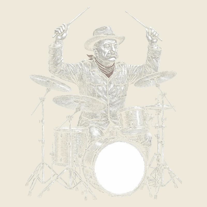 Theodore Roosevelt plays drums