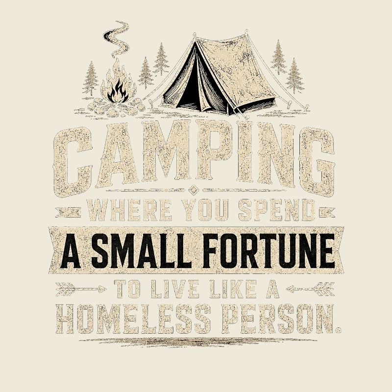 Diction de luxe du camping : blague sur le prix des tentes