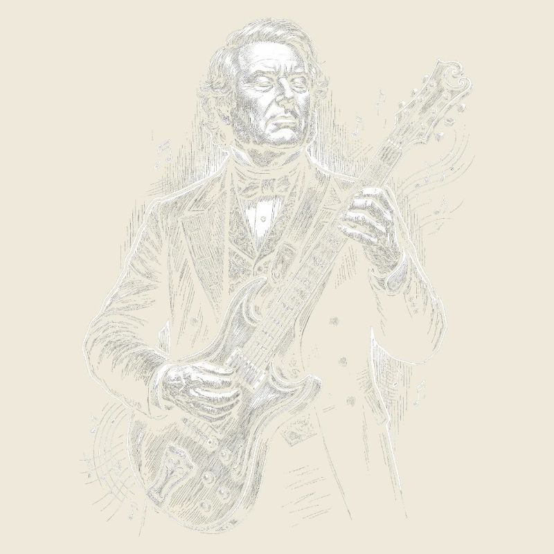 Millard Fillmore jouant de la guitare