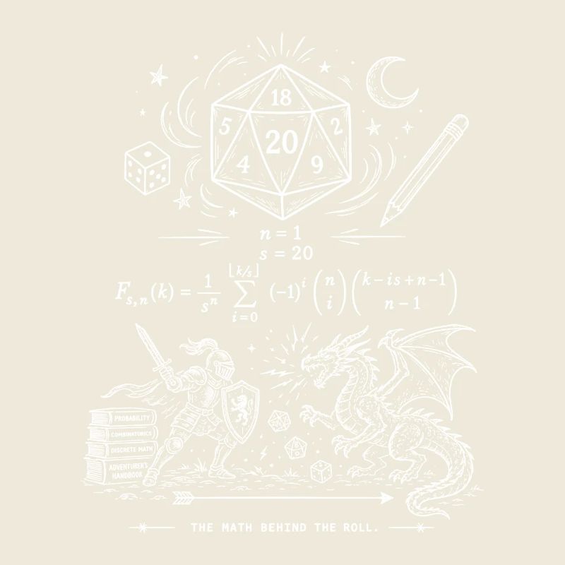 Role Play Math W20 Dice Shirt