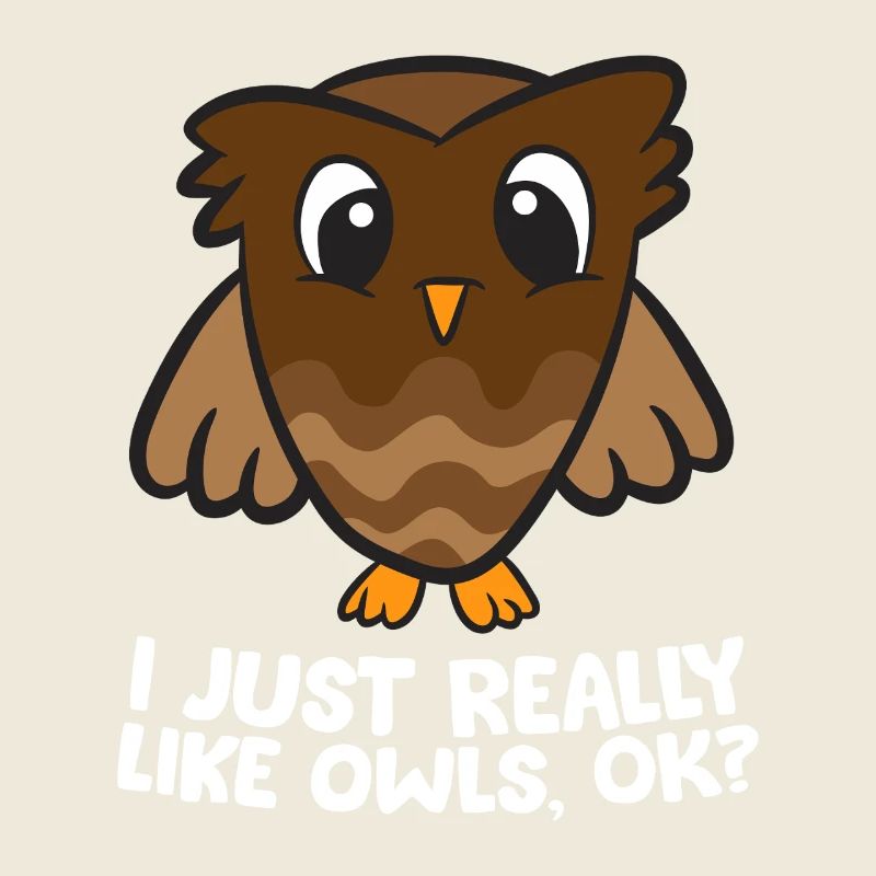 Owl Love Slogan Illustration