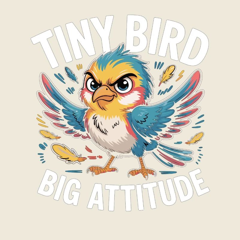 Tiny Bird Big Attitude Bird Saying