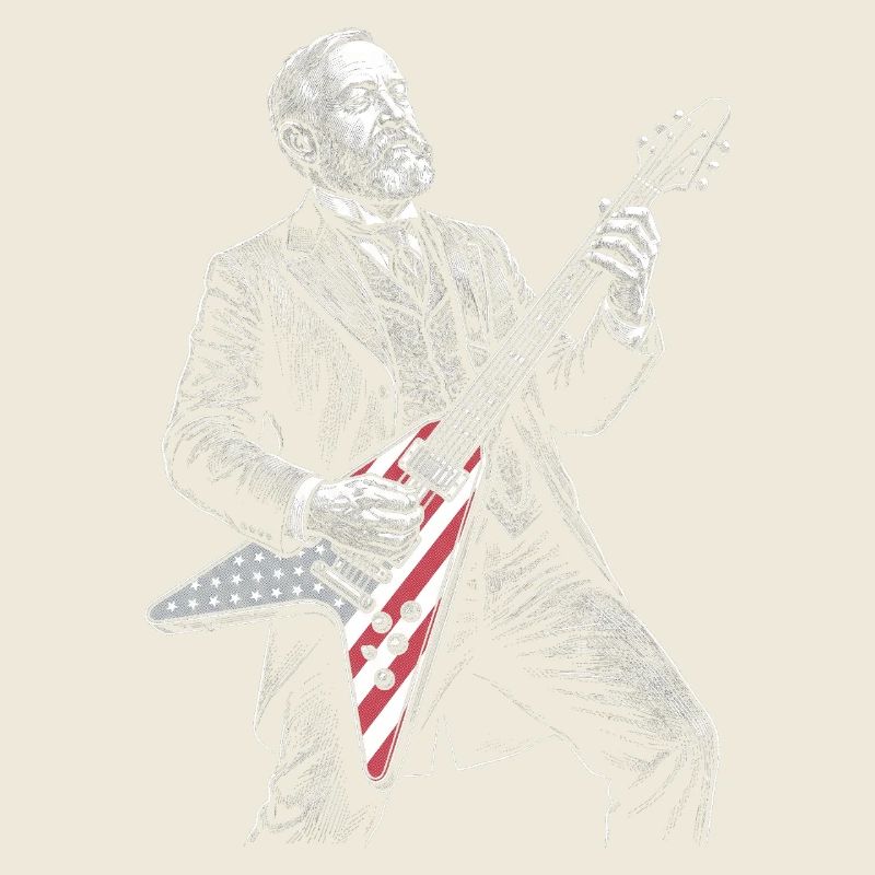 Benjamin Harrison Guitar Hero with Flag
