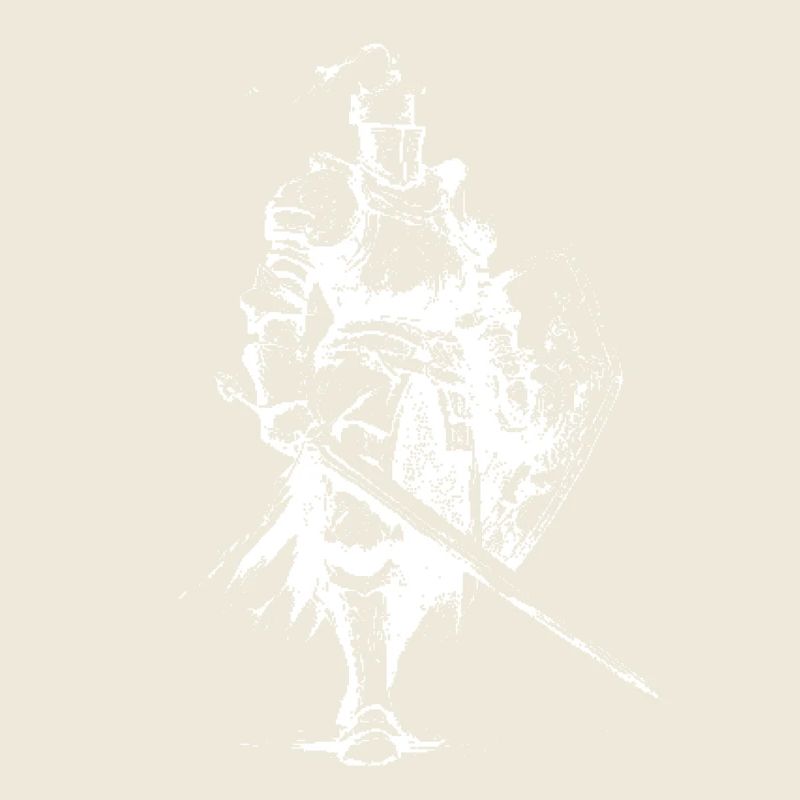 Silhouette de chevalier médiéval avec lance