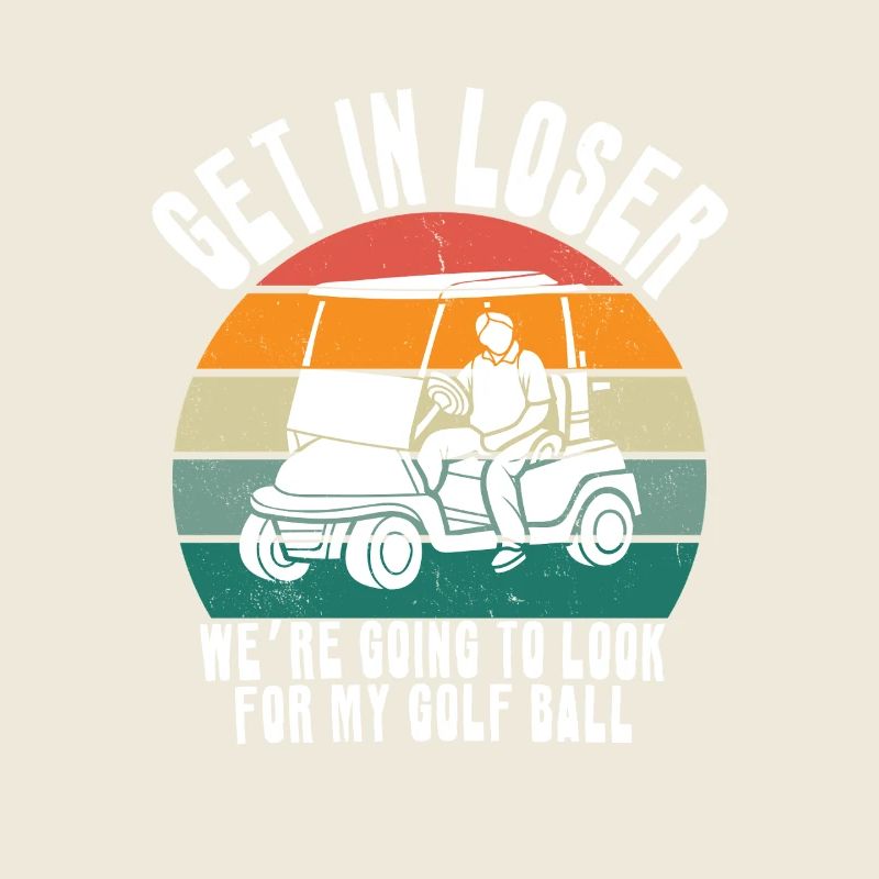 Retro Golf Cart Sonnenuntergang