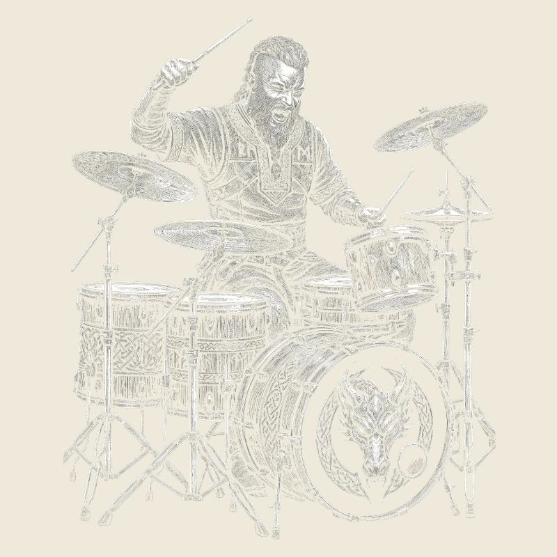 Ragnar Lodbrok plays drums