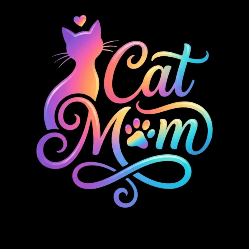 Maman chat, Maman chat, motif coloré de chat