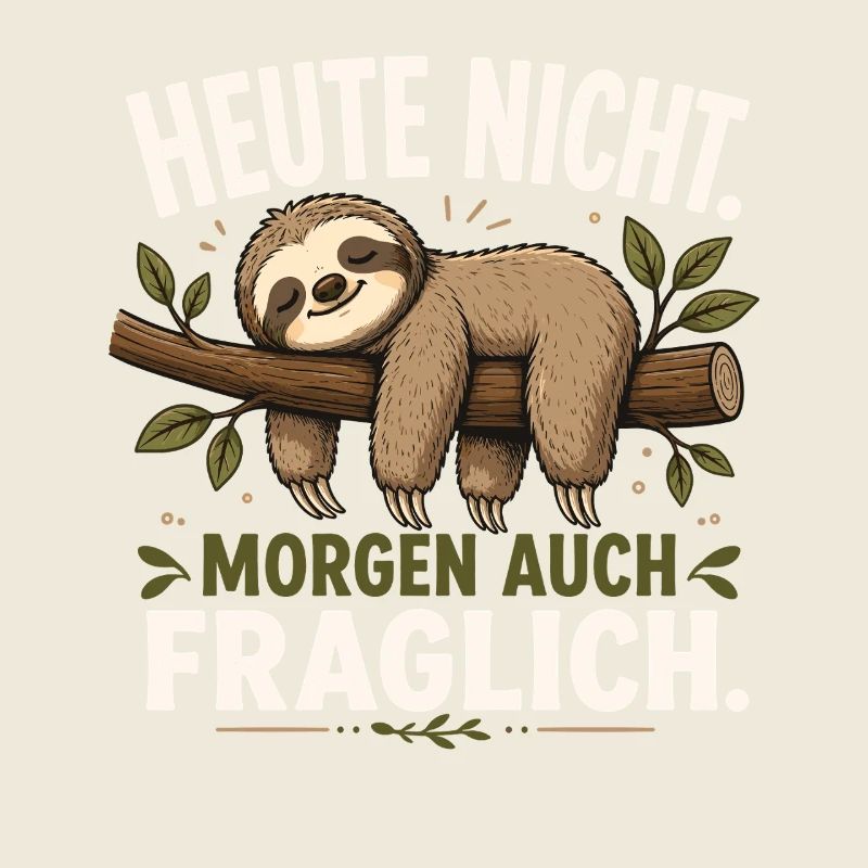 Faultier Heute Nicht Morgen Fraglich Shirt