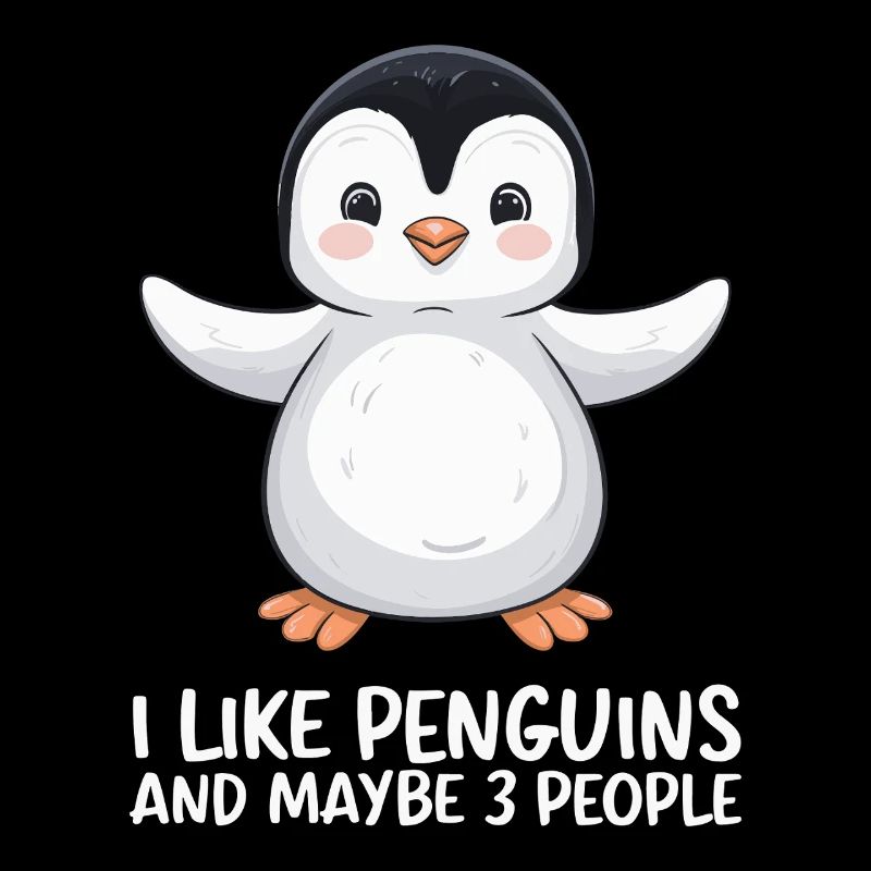 Humour de pingouin disant : j’aime les manchots
