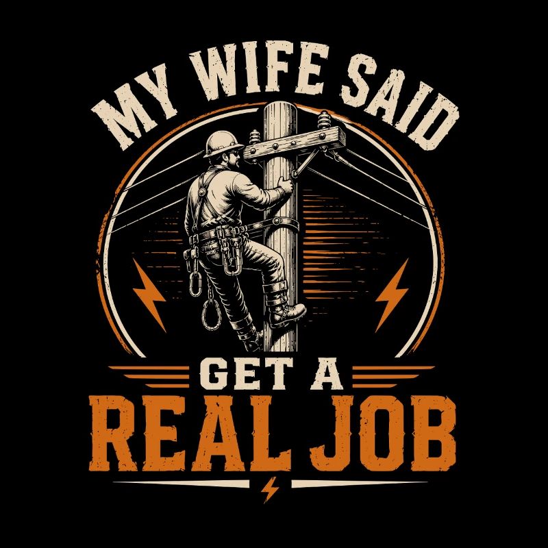 Lineman Electricity Engineer Dad Design