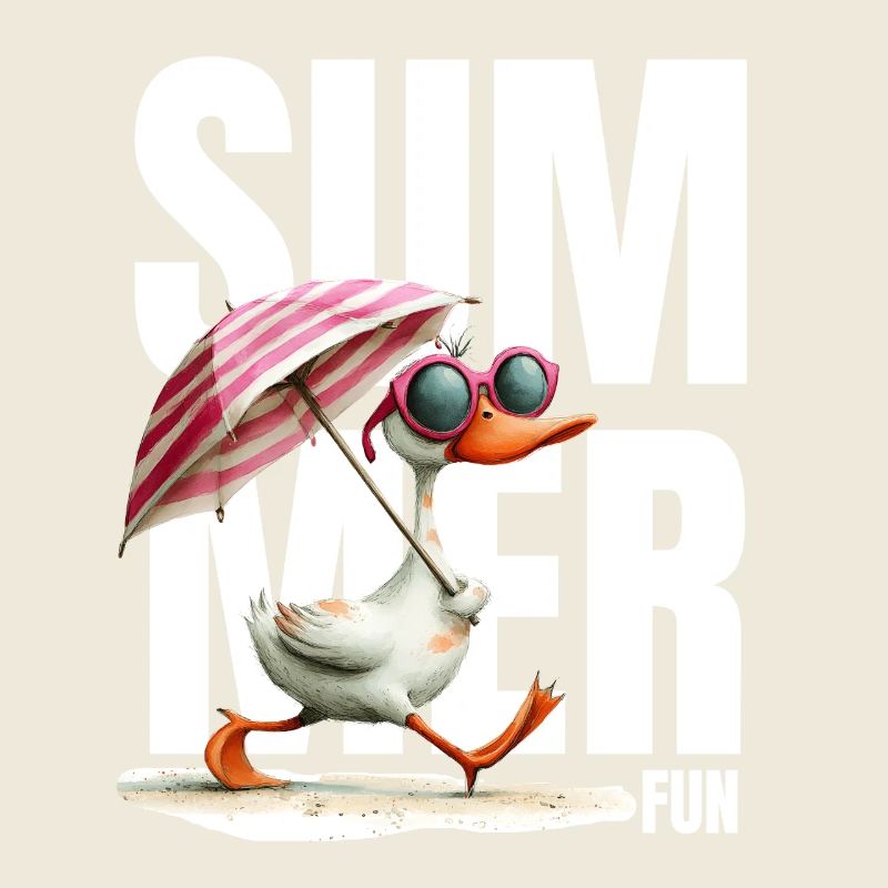 Canard d’été avec parasol et lunettes
