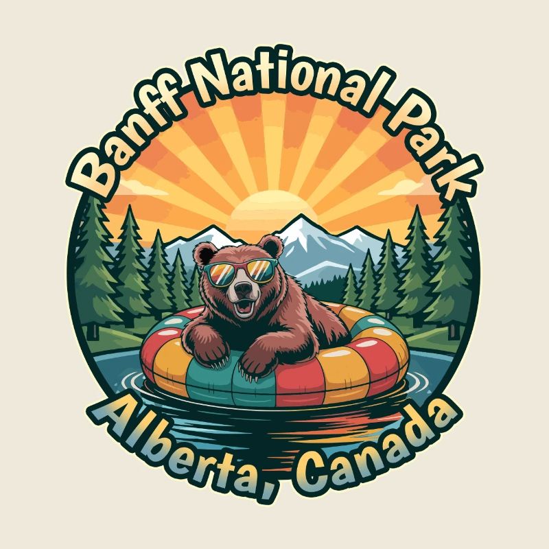 Banff National Park Canada Bear With Sunglass