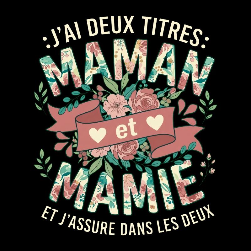Deux Titres Maman et Mamie Fleurs