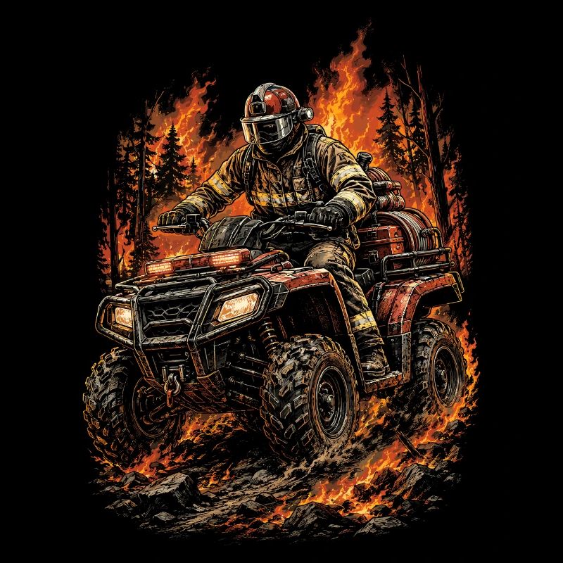 ATV Quad Conduite Quad Quad Quad Riders Pompier