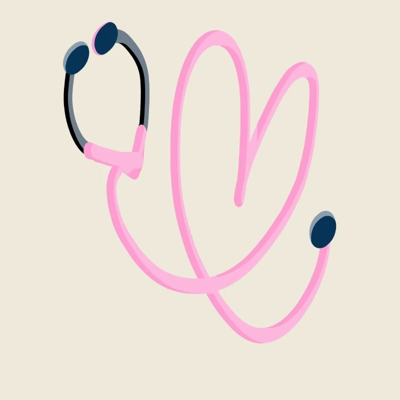 Stéthoscope à cœur rose