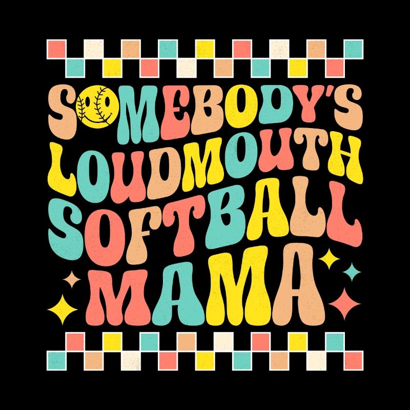 Softball Mama im Retro-Stil