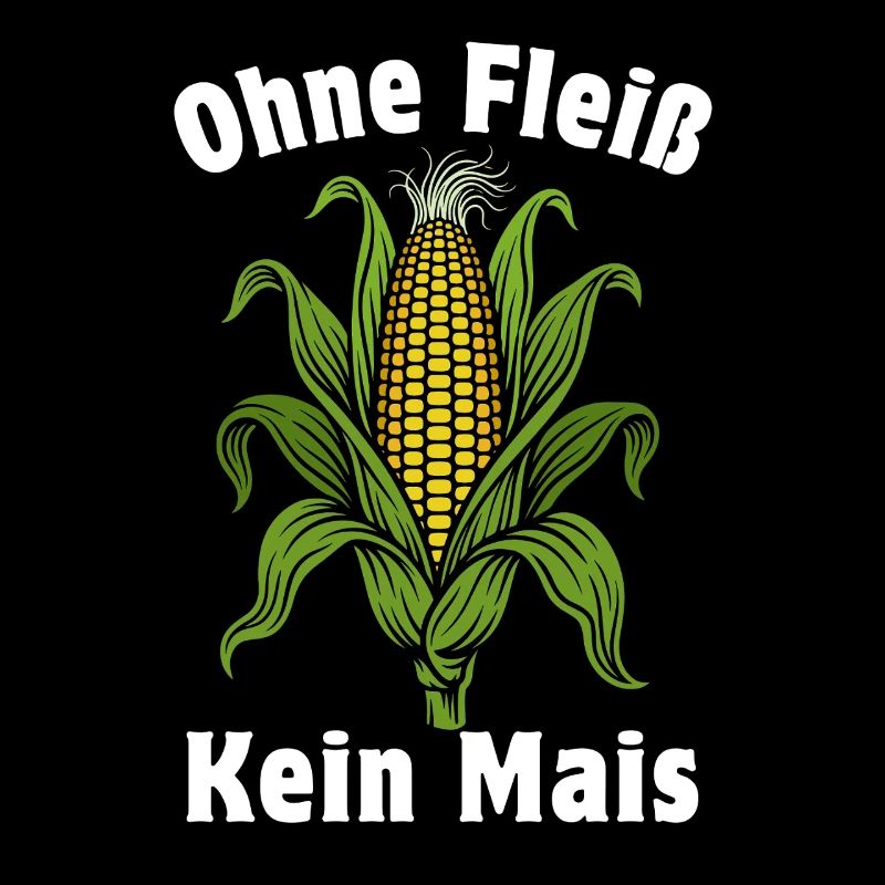 Ohne Fleiß kein Mais | Maiskolben mit Blättern
