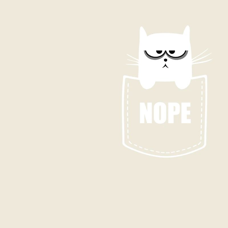 Pocket Cat Grumpy Non - Design de chat drôle