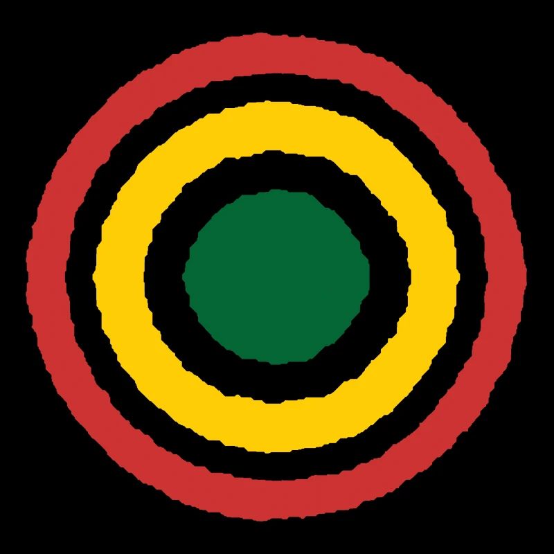 Abstract Concentric Reggae Circle Design