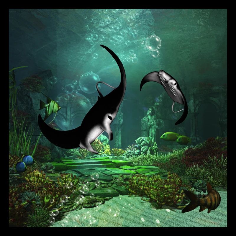 Superbe couverture de rayons sur les basses eaux