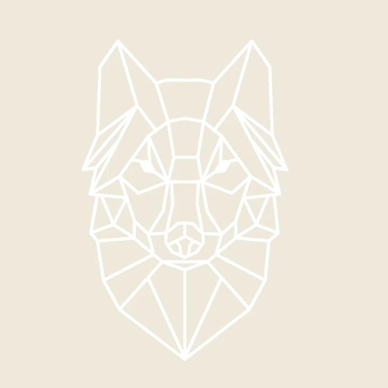 Geometrischer Wolfkopf Linienstil