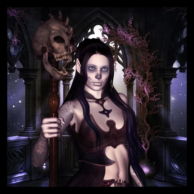 Die dunkle Prinzessin mit den Schädeln.