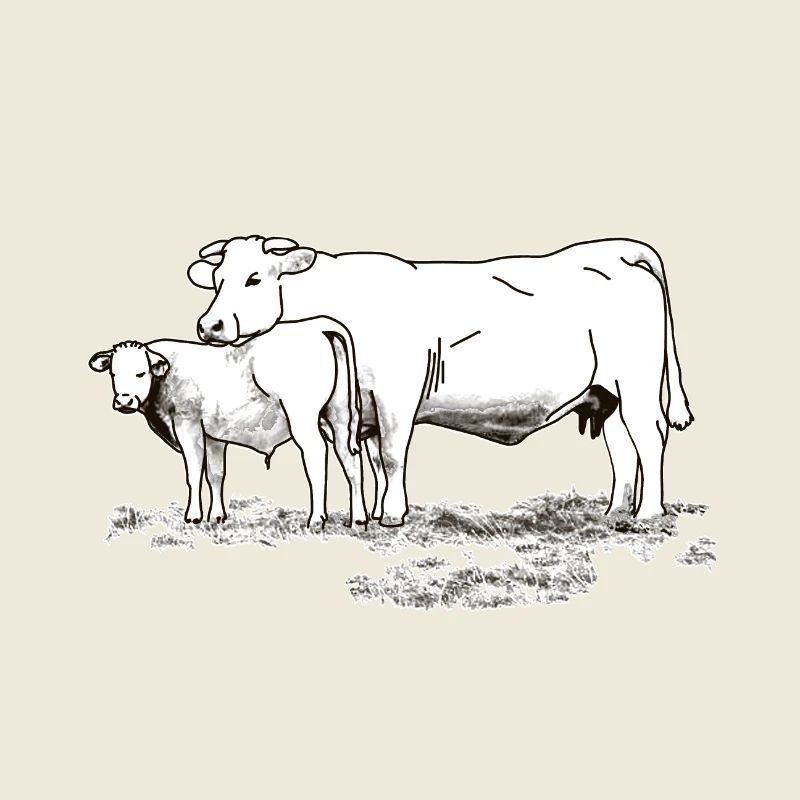 Vache avec veaux, ferme cadeau, bétail fermier