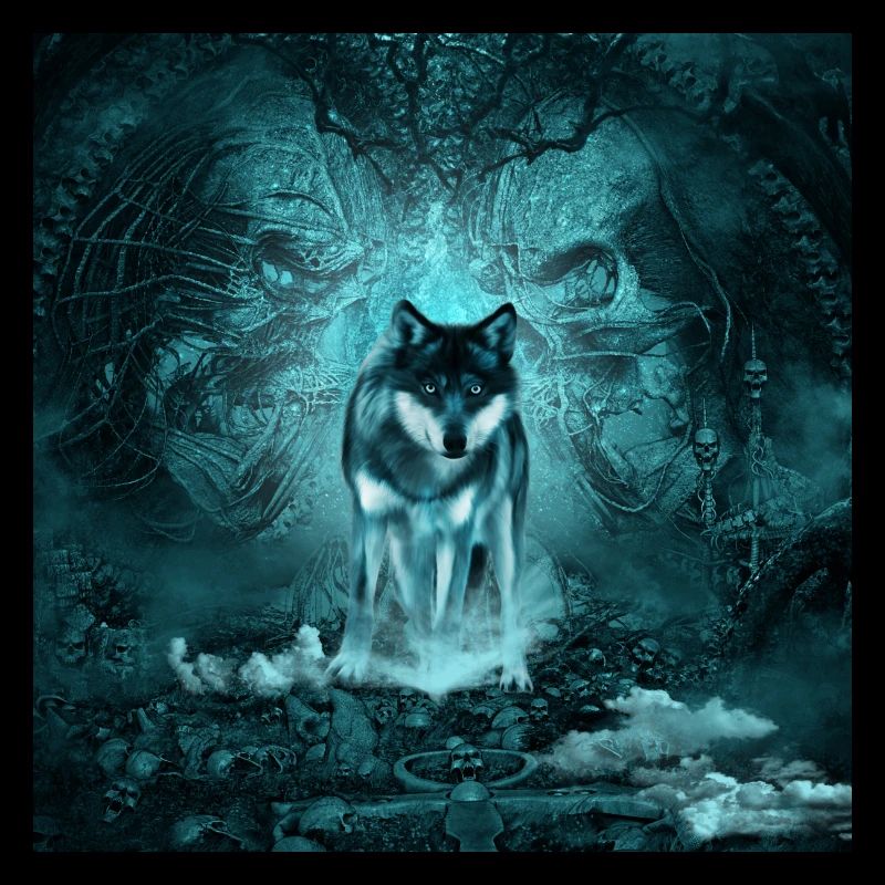 Awesome wolf at night