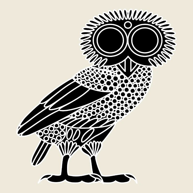 Eule der Athene [Schwarz (nur Eule)]