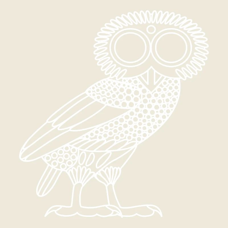 Eule der Athene [White Outline (nur Eule)]