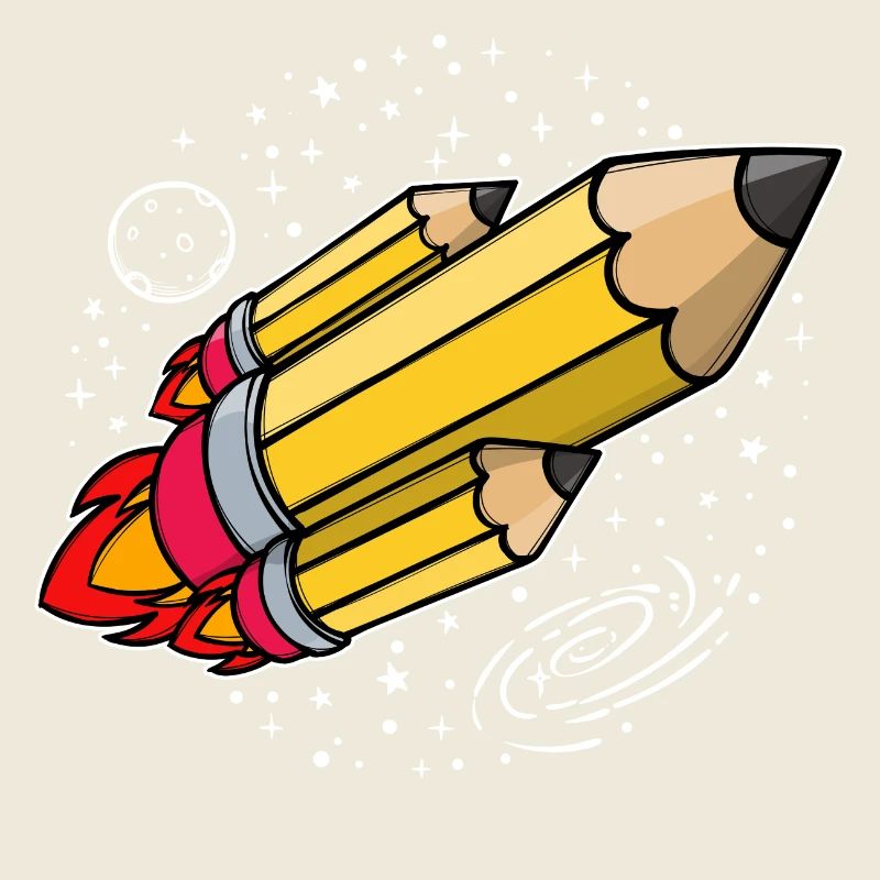 Schule Schulbeginn Bleistift Rakete Schulstart