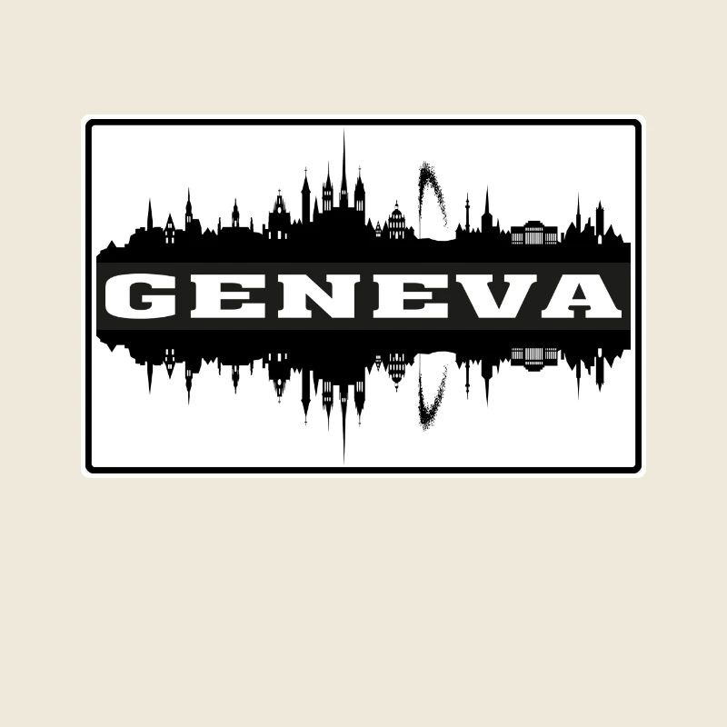 Genf Schweiz Reise Souvenir Skyline Silhoue