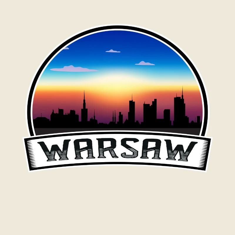Varsovie Pologne Skyline Vintage Sunset Voyage Souven